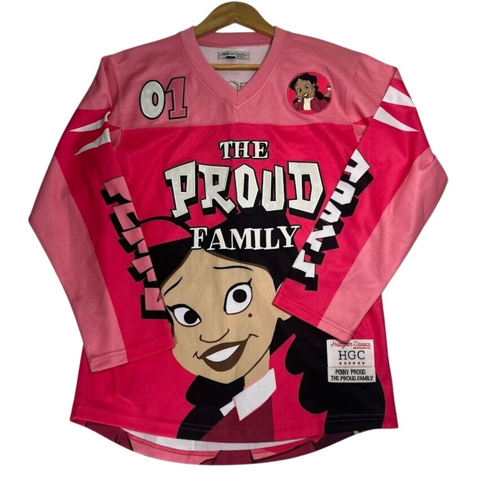 The Proud Family Penny Proud Pink‎ Jersey Graphic Top HGC Y2K Women S